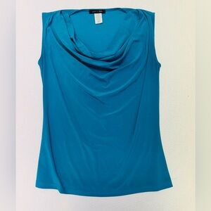 Elegant Teal Draped Women's Blouse